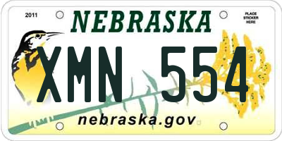 NE license plate XMN554