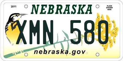 NE license plate XMN580