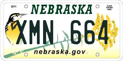 NE license plate XMN664