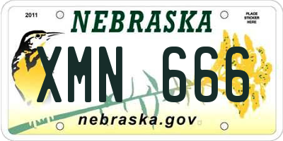 NE license plate XMN666