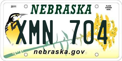 NE license plate XMN704