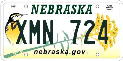 NE license plate XMN724