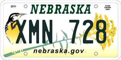 NE license plate XMN728
