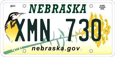 NE license plate XMN730
