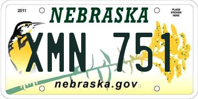 NE license plate XMN751