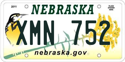 NE license plate XMN752