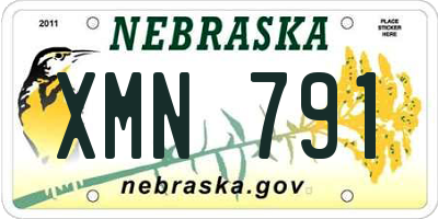 NE license plate XMN791