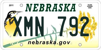 NE license plate XMN792