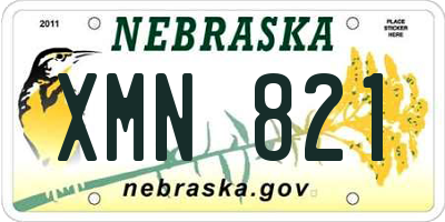 NE license plate XMN821