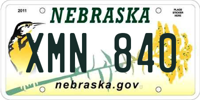 NE license plate XMN840