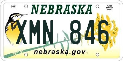 NE license plate XMN846