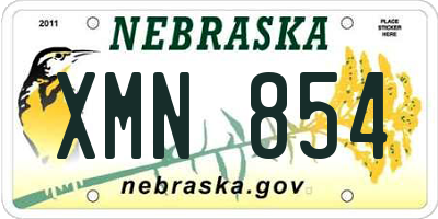NE license plate XMN854