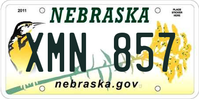NE license plate XMN857