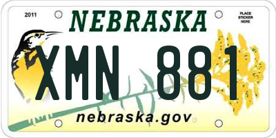 NE license plate XMN881
