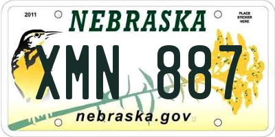 NE license plate XMN887