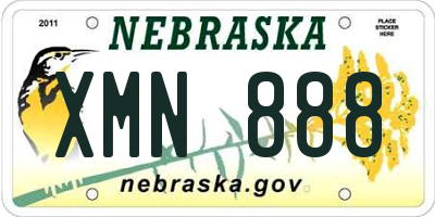 NE license plate XMN888