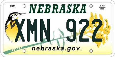 NE license plate XMN922