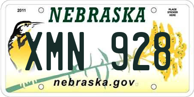 NE license plate XMN928