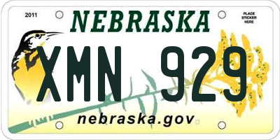 NE license plate XMN929