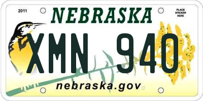NE license plate XMN940