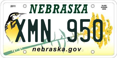 NE license plate XMN950