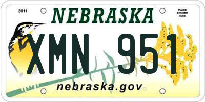 NE license plate XMN951
