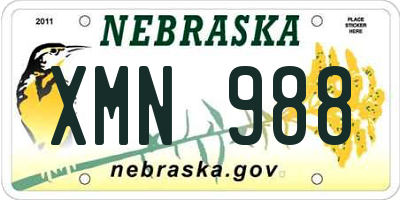 NE license plate XMN988