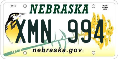 NE license plate XMN994