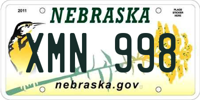 NE license plate XMN998