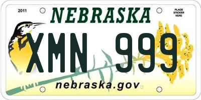 NE license plate XMN999