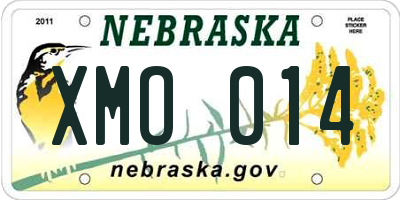 NE license plate XMO014