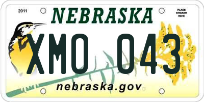 NE license plate XMO043
