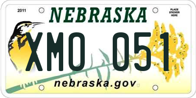 NE license plate XMO051