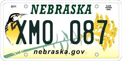 NE license plate XMO087