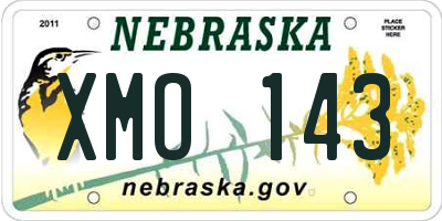 NE license plate XMO143