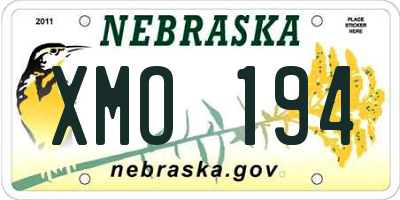 NE license plate XMO194