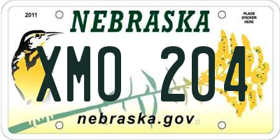 NE license plate XMO204