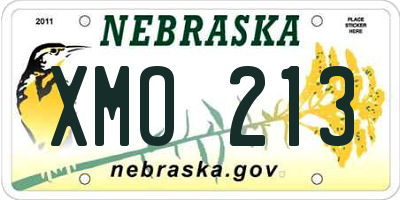 NE license plate XMO213