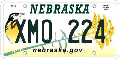 NE license plate XMO224