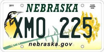 NE license plate XMO225