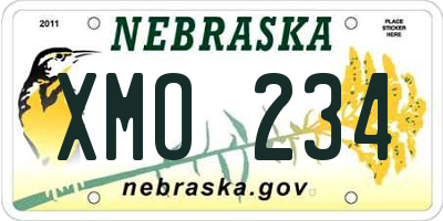 NE license plate XMO234