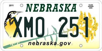 NE license plate XMO251