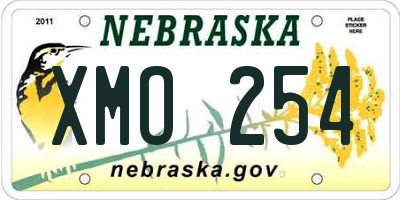 NE license plate XMO254