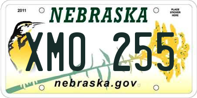 NE license plate XMO255