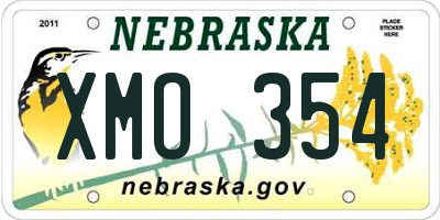 NE license plate XMO354