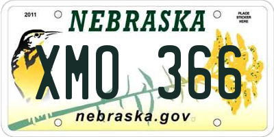 NE license plate XMO366