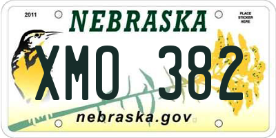 NE license plate XMO382