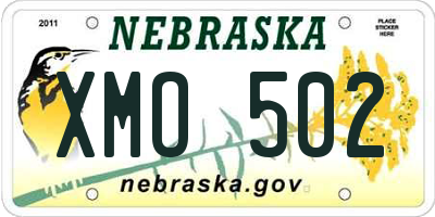NE license plate XMO502