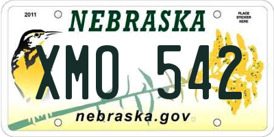 NE license plate XMO542