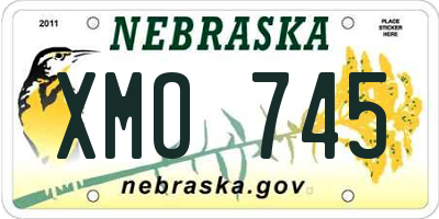 NE license plate XMO745